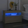 Naktinė spintelė su LED, sonoma ąžuolo, 60x35x40cm, mediena