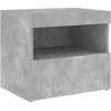 Naktinės spintelės su LED, 2vnt., betono pilkos, 50x40x45cm