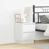 Šalia lovos spintelė su stalčių 2 pcs Balta 39 x 34,5 x 50 cm