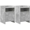 Naktiniai staliukai 2 pcs Betono pilka 40 x 36 x 60 cm