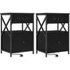 Šalia lovos spintelė 2 pcs Juodas ąžuolas 40 x 31 x 60 cm