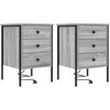 Šalia lovos spintelė 2 pcs Pilkas Sonoma 42 x 41 x 61 cm