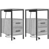 Šalia lovos spintelė 2 pcs Pilkas Sonoma 30 x 48 x 61 cm