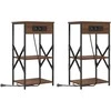 Šalia lovos spintelė 2 pcs Rudas ąžuolas 41 x 31 x 76 cm