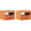 Naktinis staliukas 2 pcs Vaško ruda 38 x 36 x 29,5 cm