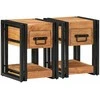 Šalia lovos spintelė su stalčių 2 pcs Ruda 30 x 30 x 40 cm