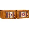 Šalia lovos spintelė su stalčių 2 pcs Ruda 35 x 30 x 22 cm