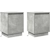 Šalia lovos spintelė 2 pcs Betono pilka 39 x 34,5 x 50 cm