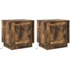 Šalia lovos spintelė 2 pcs Rūkyta ąžuolas 44 x 34,5 x 45 cm