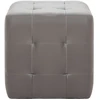 Naktiniai staliukai, 2vnt., pilkos sp., 30x30x30cm, dirbt. oda
