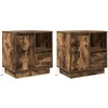 Šalia lovos spintelė 2 pcs Rūkyta ąžuolas 50 x 34,5 x 50 cm