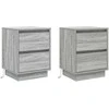 Šalia lovos spintelė su stalčių 2 pcs Pilka 39 x 34,5 x 50 cm