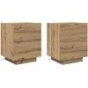 Šalia lovos spintelė 2 pcs Amatininkų ąžuolas 45 x 40 x 55 cm