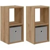 Naktinis staliukas 2 pcs Amatininkų ąžuolas 25,5 x 22 x 49,5 cm