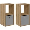 Naktinis staliukas 2 pcs Amatininkų ąžuolas 35 x 32 x 68,5 cm