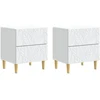 Naktinis staliukas 2 pcs Balta 43 x 34,5 x 48 cm