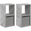 Naktinis staliukas 2 pcs Betono pilka 25,5 x 22 x 49,5 cm