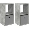 Naktinis staliukas 2 pcs Betono pilka 30,5 x 27 x 59,5 cm