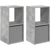 Naktinis staliukas 2 pcs Betono pilka 35 x 32 x 68,5 cm
