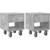 Naktinis staliukas 2 pcs Betono pilka 40,5 x 40 x 48 cm
