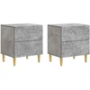 Naktinis staliukas 2 pcs Betono pilka 43 x 34,5 x 48 cm