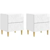 Naktinis staliukas 2 pcs Itin blizgi balta 43 x 34,5 x 48 cm