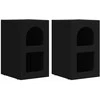 Naktinis staliukas 2 pcs Juoda 29,5 x 33,5 x 50 cm