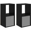 Naktinis staliukas 2 pcs Juodas ąžuolas 35 x 32 x 68,5 cm