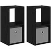 Naktinis staliukas 2 pcs Juodas ąžuolas 25,5 x 22 x 49,5 cm