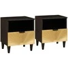 Šalia lovos spintelė 2 pcs Juodas ir auksinis 40 x 33 x 46 cm