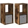 Naktinis staliukas 2 pcs Rūkyta ąžuolas 25,5 x 22 x 49,5 cm