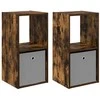Naktinis staliukas 2 pcs Rūkyta ąžuolas 35 x 32 x 68,5 cm