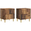 Naktinis staliukas 2 pcs Sendintos medienos 43 x 34,5 x 48 cm