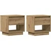 Naktinis staliukas 2 pcs Amatininkų ąžuolas 45 x 34 x 44 cm