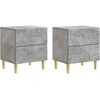 Naktinis staliukas 2 vnt. Betono pilka 43 x 34,5 x 48 cm