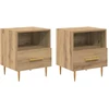 Naktinis staliukas 2 vnt. Ruda 40 x 35 x 47,5 cm