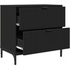 Naktinis staliukas Juoda 63.5 x 36 x 61 cm Apdirbta mediena