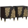 Naktinis staliukas su durelėmis 2 pcs Juoda 40 x 33 x 46 cm