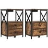 Šalia lovos spintelė 2 pcs Rūkyta ąžuolas 40 x 31 x 60 cm