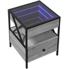 Naktinis staliukas su Infinity LED, pilkas ąžuolo, 40x40x51cm