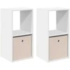 Naktinis staliukas su stalčių 2 pcs Balta 35 x 32 x 68,5 cm