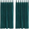 Užtemdymo užuolaidos 2 pcs Tamsiai žalia 140 x 175 cm Aksomas