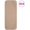 Neslystantys laiptų kilimėliai, 15vnt., smėlio, 60x25cm