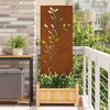 Sodo privatumo ekranas Gėlių Rūdijanti 50 x 140 cm