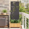 Sodo privatumo ekranas Gėlių Juoda 50 x 140 cm