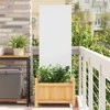 Sodo privatumo ekranas „Fretwork“ Balta 50 x 140 cm
