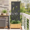 Sodo privatumo ekranas „Fretwork“ Juoda 50 x 140 cm
