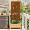 Sodo privatumo ekranas „Fretwork“ Rūdijanti 50 x 140 cm