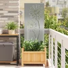 Nuotraukų rėmelis Sodo privatumo ekranas „Fretwork“ Sidabro 50 x 140 cm