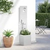 Sodo privatumo ekranas „Fretwork“ Sidabro 32 x 150 cm
